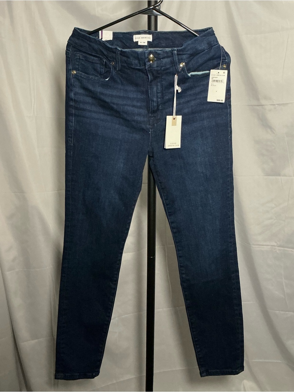 NWT Good American Good Legs Skinny Jeans Size 8/29 Dark Blue $99 Retail